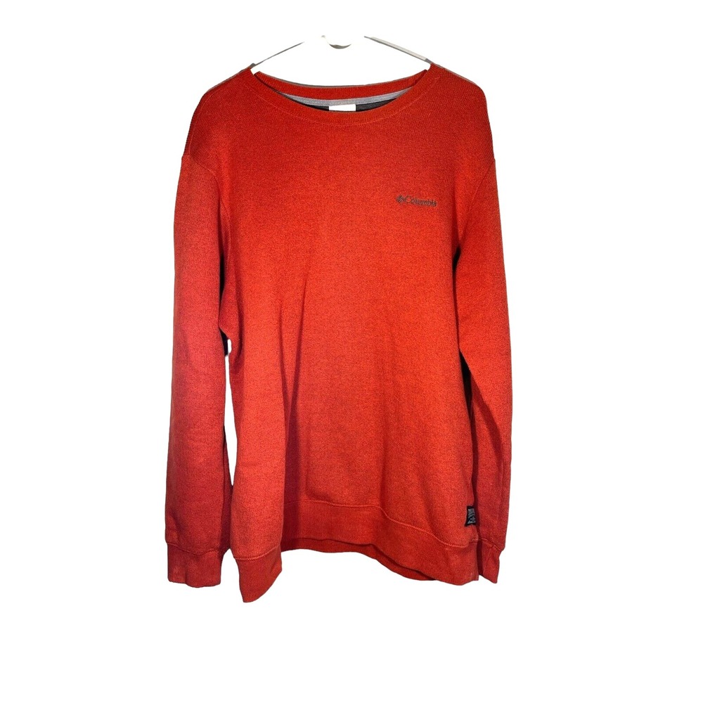 Columbia Men's Crew Neck Long Sleeve Sweater L Burnt Orange